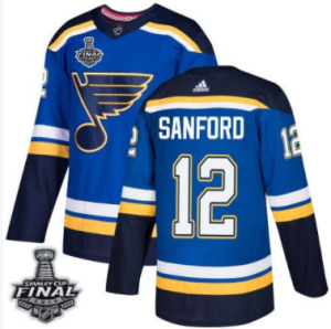 Zach Sanford Blues Royal Heim Blau 2019 Stanley Cup Final Stitched
